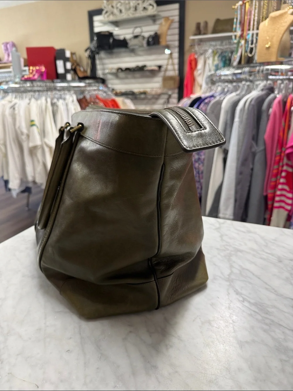 Coach Bleecker Legacy Weekend Large Leather Tote in Olive Green - Picture 5 of 15